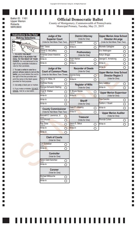 pa primary election 2024 sample ballot